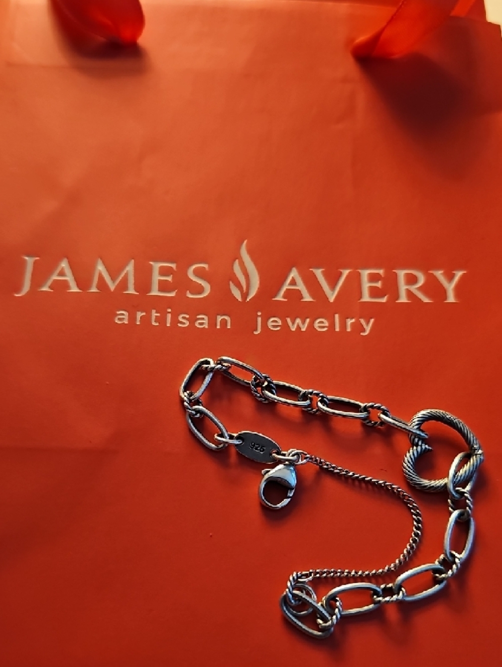 James Avery Silver Heart Link Bracelet with Orange Gift Set - Picture 5 of 5